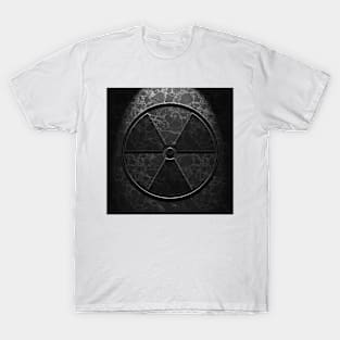 Radioactive Symbol Black Marble Texture T-Shirt